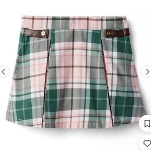 Janie and Jack Plaid Mini Skirt with Leather Details